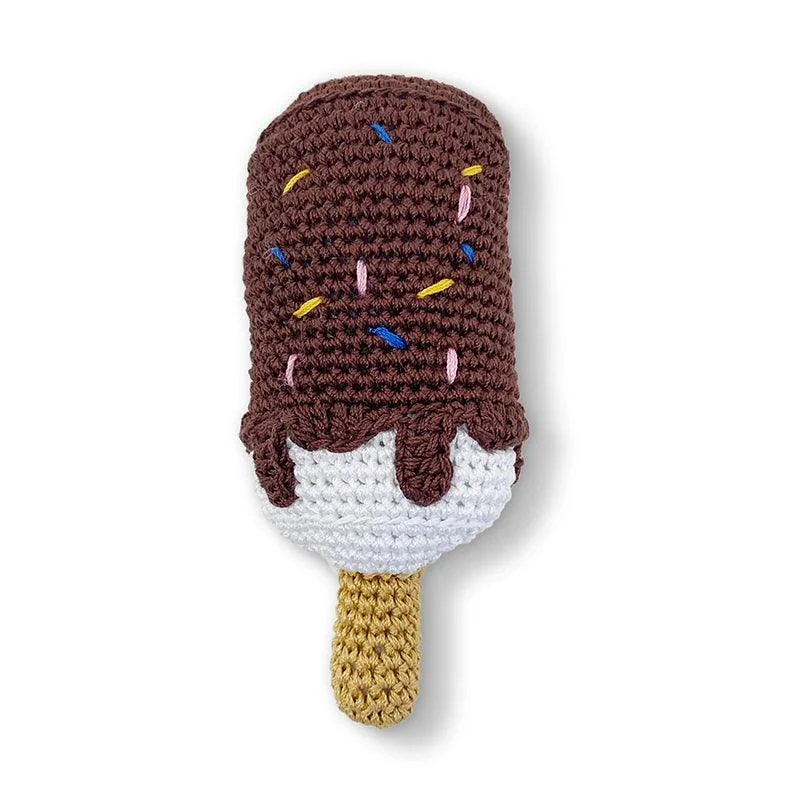 PAWer Squeaky Knit Toy - Chocolate Pop