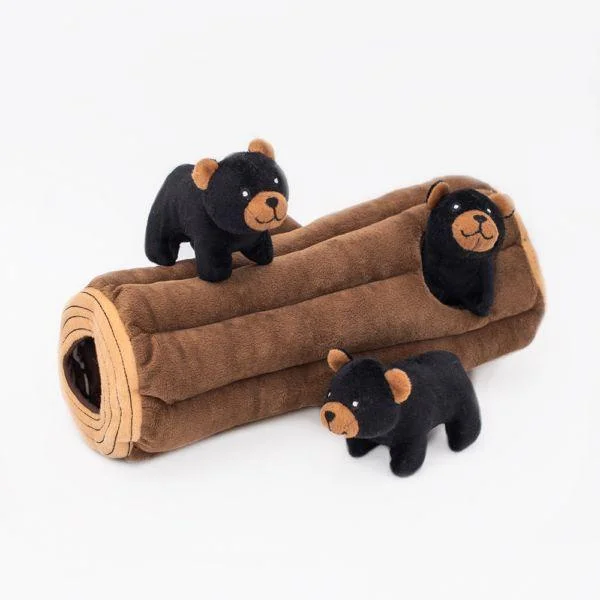 Zippy Paws Black Bear Log Burrow